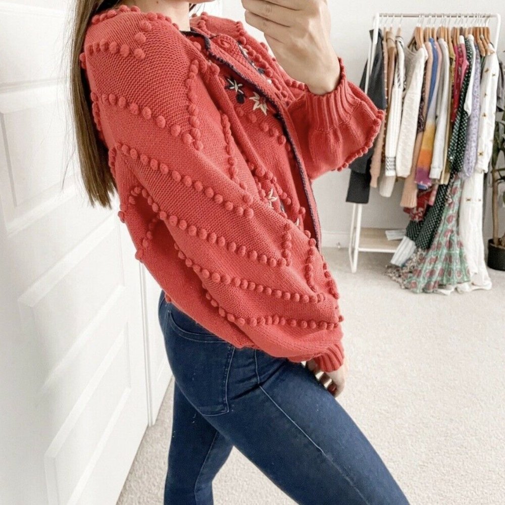 The Great Meadow Bobble Cardigan Sweater Knit Crochet Cardigan Sweater - Picture 10 of 11